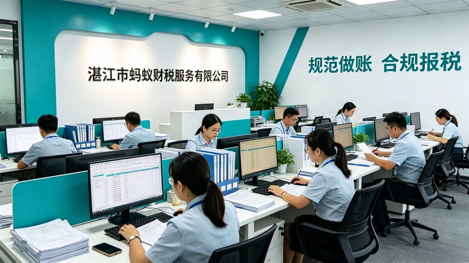 蚂蚁财税会计团队开放办公区